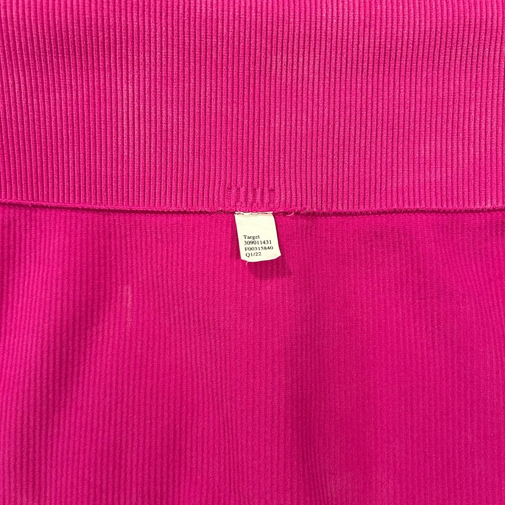 JoyLab Ribbed High-Waisted Biker Shorts – Pink, Size XL - Picture 5 of 5